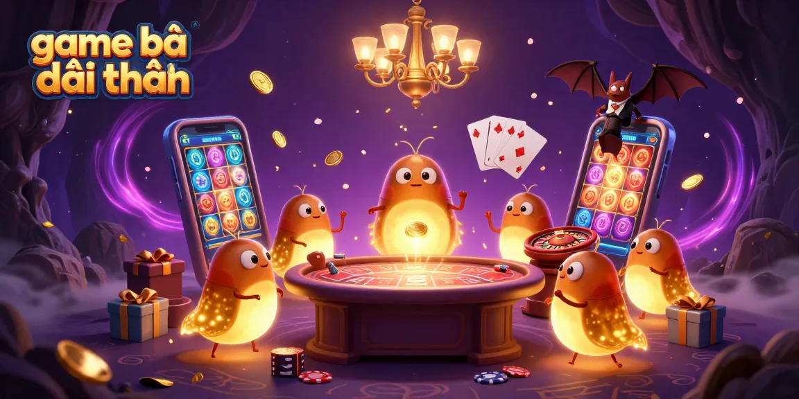 Engage in game bài đổi thưởng with cartoon glowworms illuminating a vibrant casino scene.