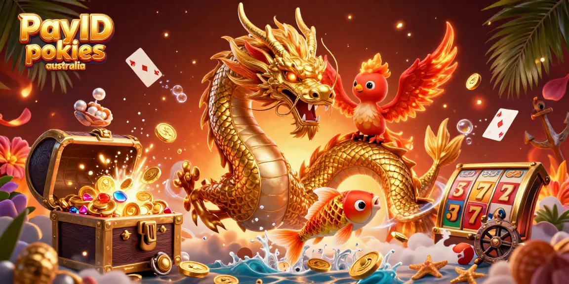 Experience thrilling gameplay with PayID pokies australia in this vibrant illustration of casino riches.