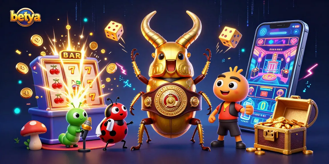 Experience thrilling moments at betya with a lively 3D casino illustration showcasing vibrant gameplay elements.