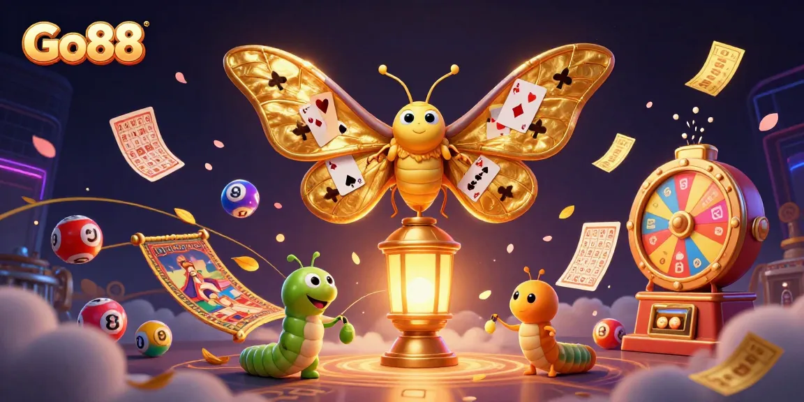 Experience thrilling gameplay with Go88's vibrant casino elements in a colorful dynamic scene.