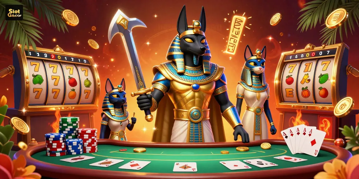 Experience the thrill of Slot Gacor as Anubis and Bastet illuminate the casino realm.