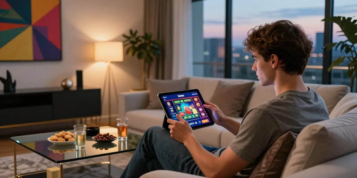 Engaging iwin experience in a luxurious home setup with stylish decor.