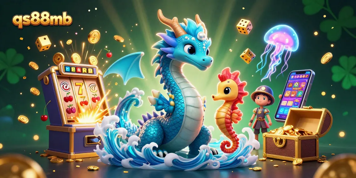 Engage in thrilling gaming with qs88mb, featuring a vibrant dragon, seahorse knight, and jackpot excitement.