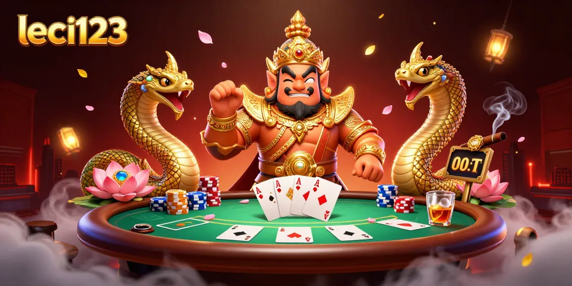 Menangkan kesempatan dengan leci123 di meja poker yang penuh warna dengan penjaga kuil dan naga