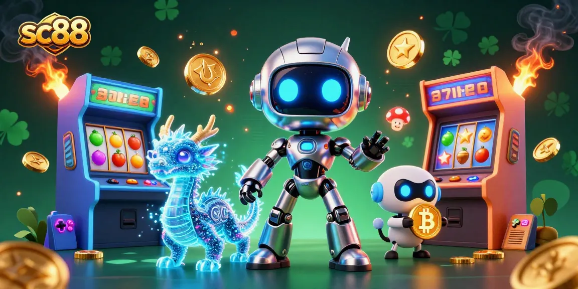 Spin to win at sc88 with the ultimate cyberpunk robot and AI dragon duo in an action-packed casino