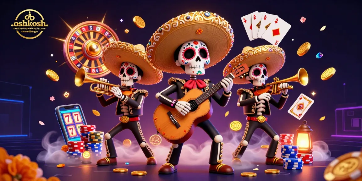 Experience the vibrant joy of gaming with oshkoshwaterfrontweddings casino illustration featuring mariachi characters, dynamic game elements, and rich details.