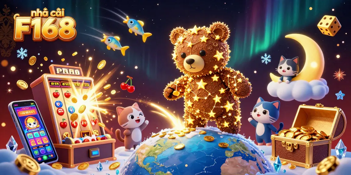 Experience winning with nhà cái F168 as the constellation bear gathers gold coins amidst casino thrills.
