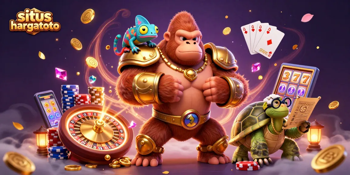 Situs hargatoto offers enticing online gaming action with a vibrant 3D casino scene.