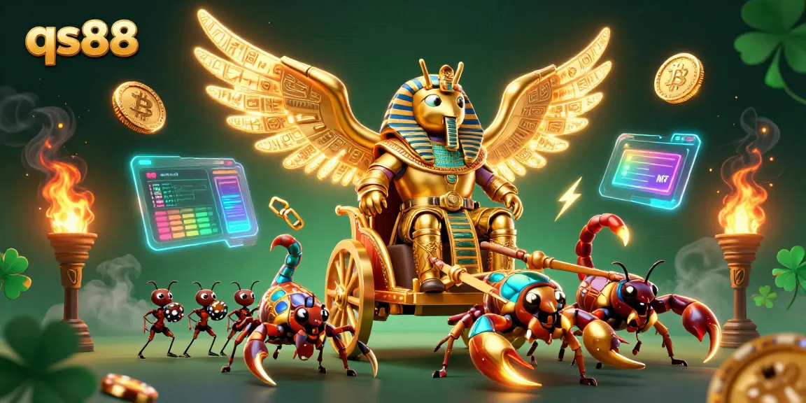 Experience the excitement of qs88 casino gameplay with stunning 3D illustration of mythical characters.