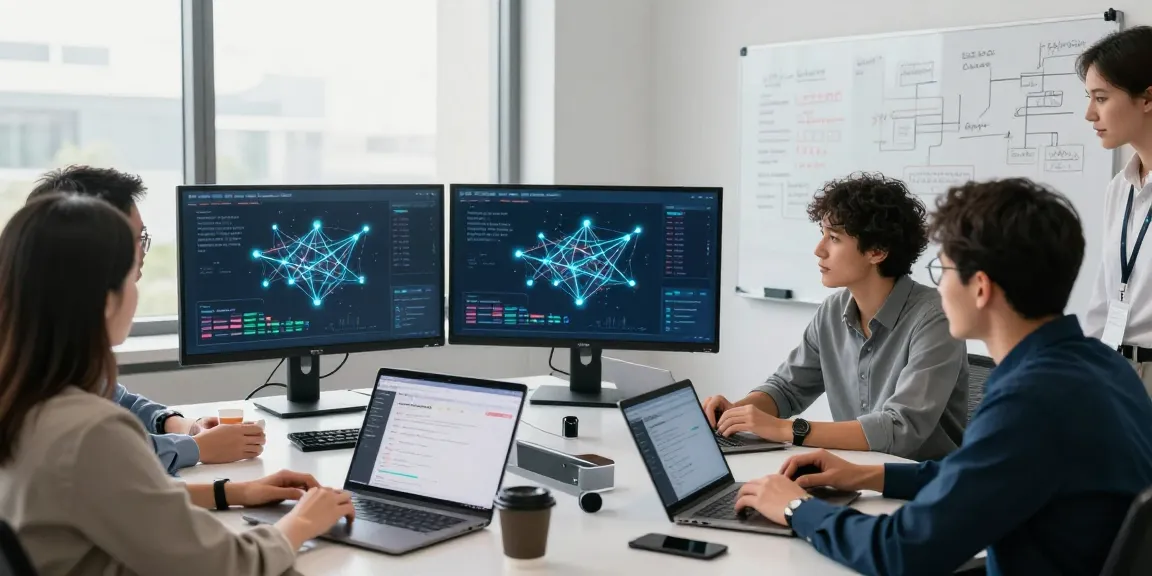 Collaboration at LibertySwap finance conference with professionals discussing cross-chain solutions.