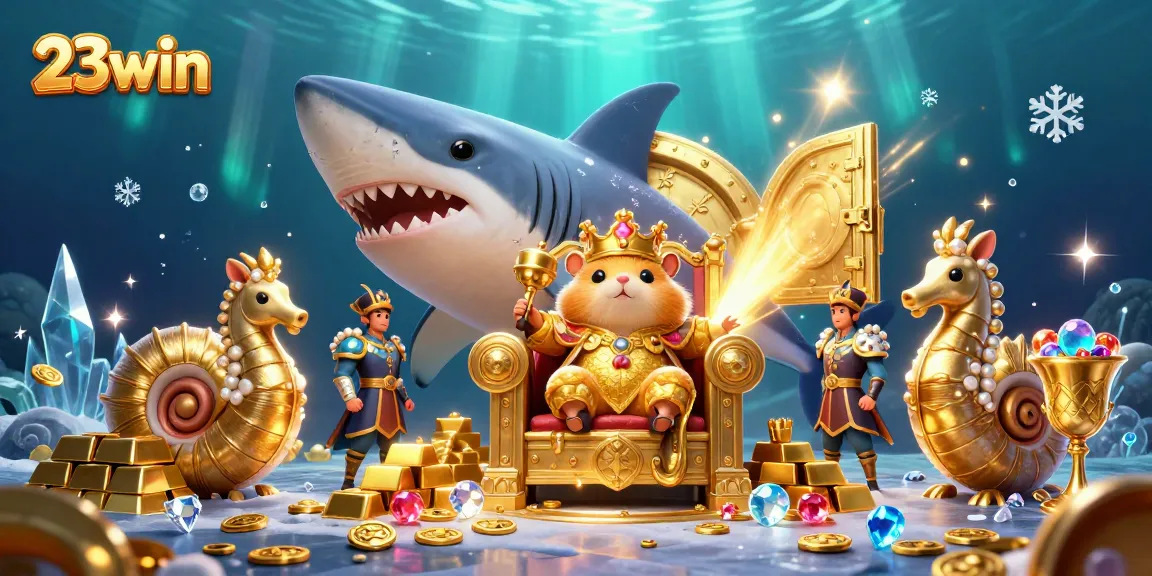 Experience the thrill of 23win with an engaging underwater casino scene filled with treasures.