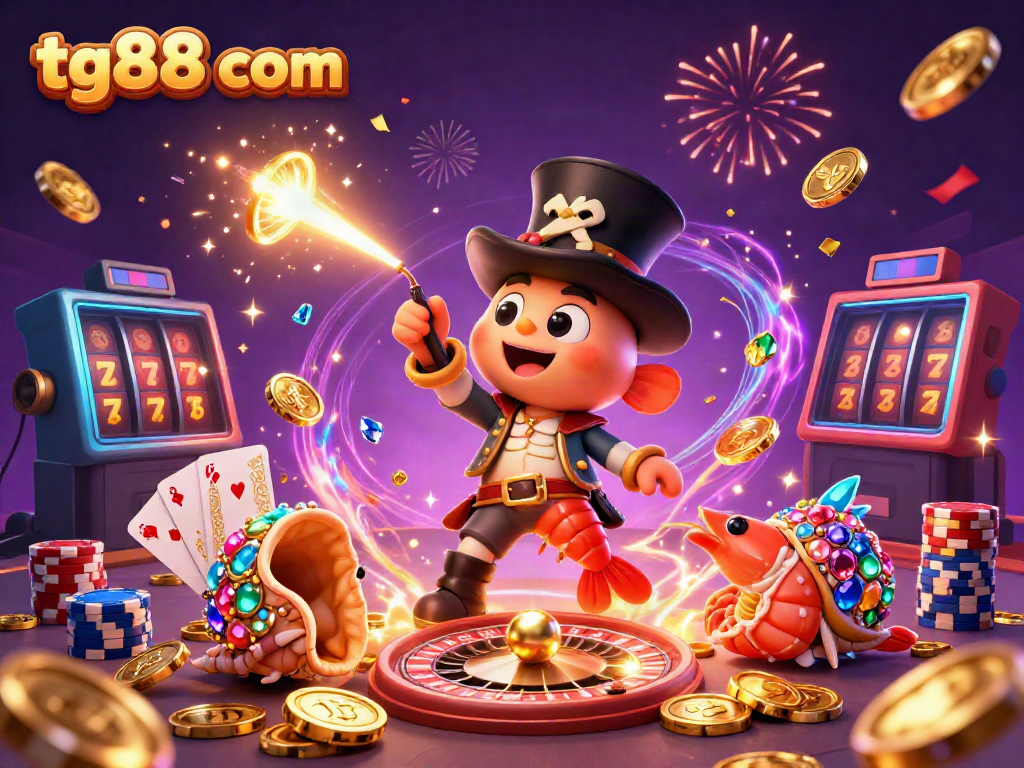 Experience winning thrills at tg88 com with animated sea creatures and gold coins in an aquatic casino scene.