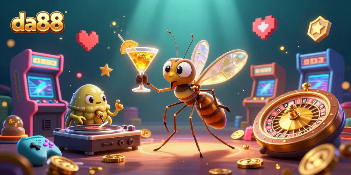Experience the fun of da88 with this vibrant 3D casino illustration featuring unique characters and elements.