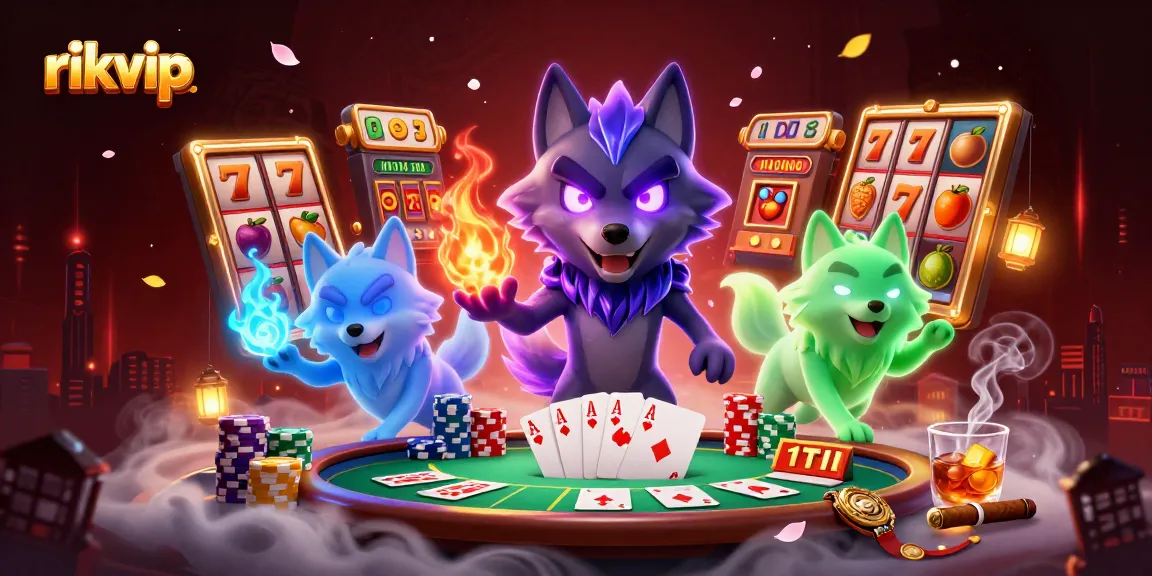 Experience thrilling moments with rikvip’s captivating online gaming atmosphere featuring spectral wolves and dynamic casino elements.