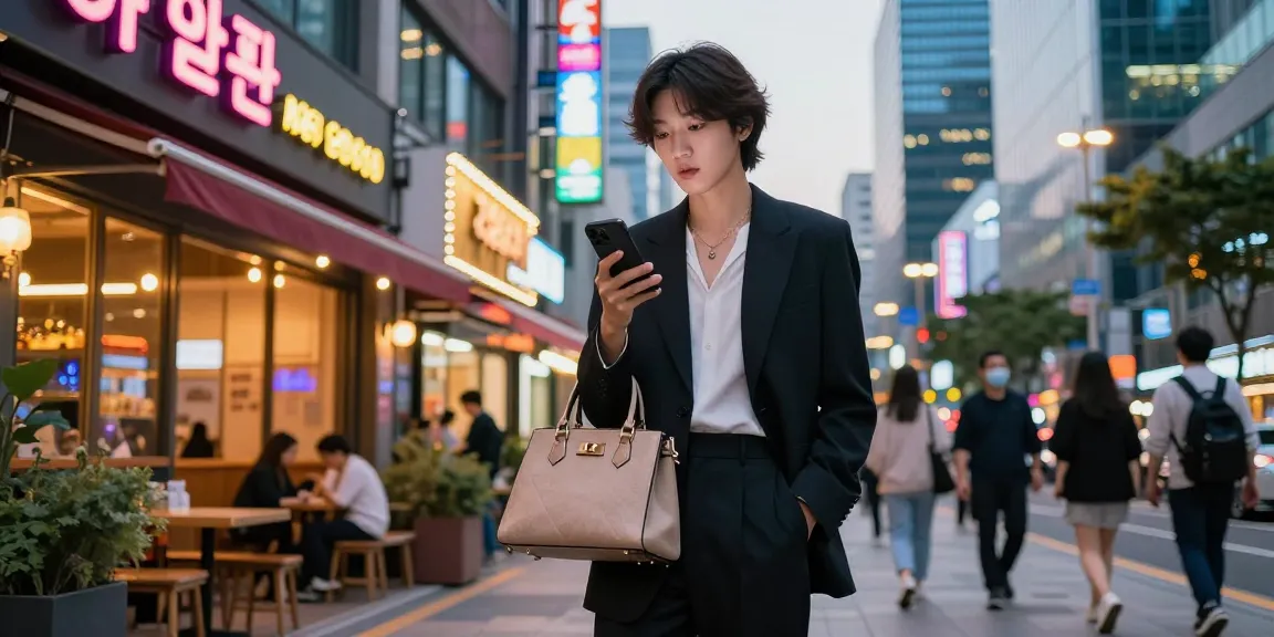 강남 세이렌의 세련된 패션과 도시의 활기가 어우러진 장면