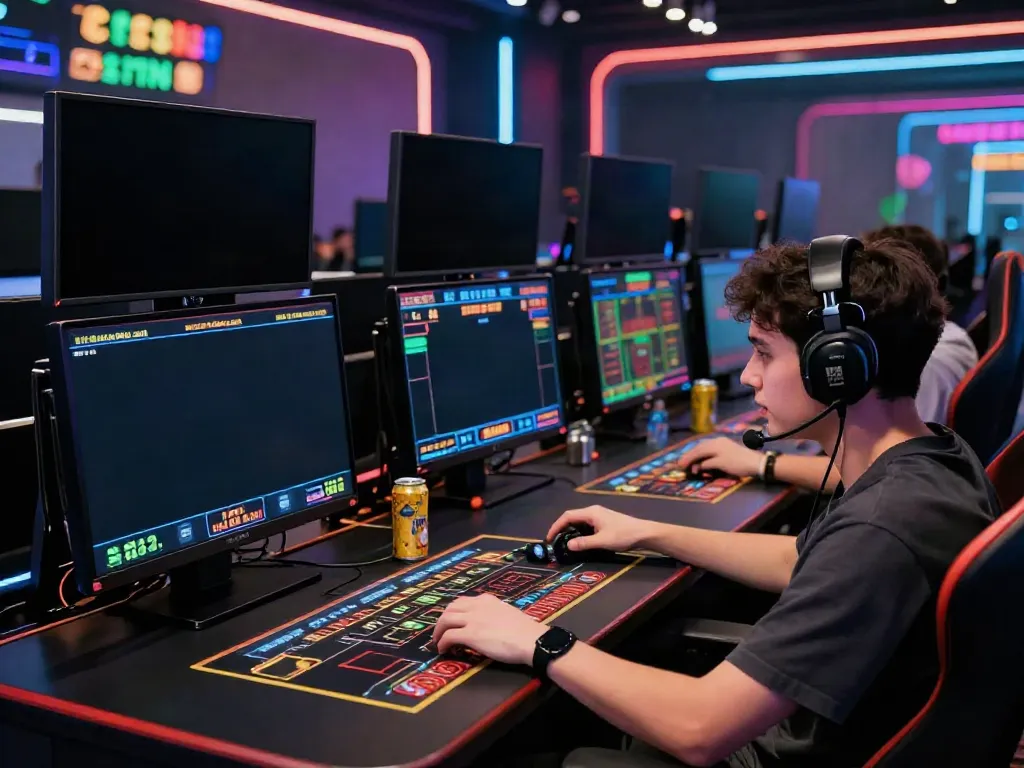 Engaging online gaming setup showcasing multiple games from https://man88pro.com/ with a player focused on betting.