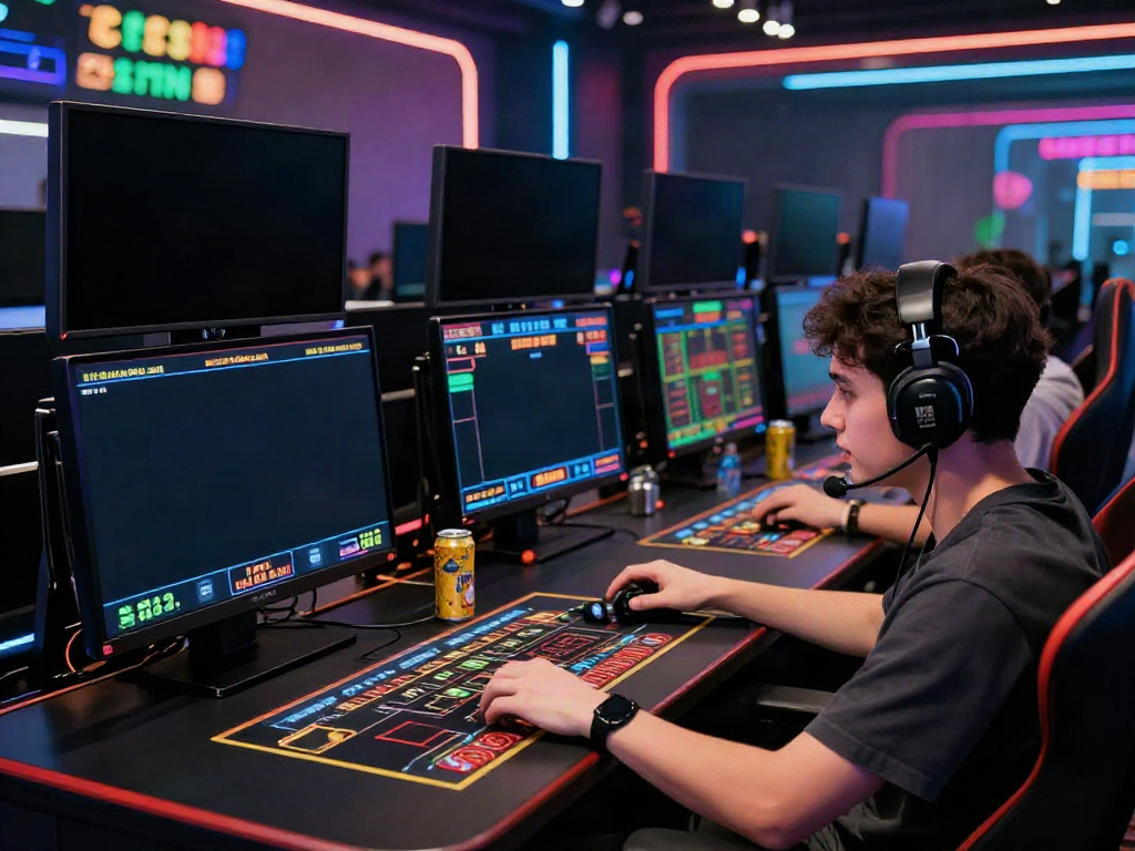 Engaging online gaming setup showcasing multiple games from https://man88pro.com/ with a player focused on betting.