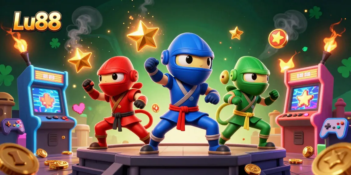 Engage with thrilling Lu88 action featuring vibrant martial arts chameleons in a casino game battle.