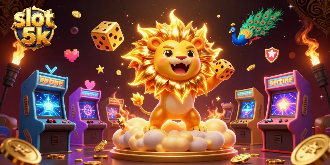 Experience the thrill of slot 5k games with dynamic 3D illustrations of winning characters and gaming elements.