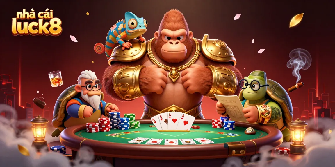 Engage with nhà cái luck8 as powerful characters join a vibrant poker scene, showcasing excitement and thrill.