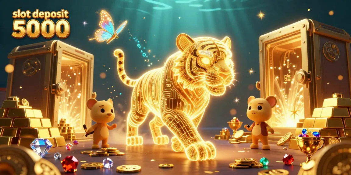Menangkan hadiah besar dengan slot deposit 5000 yang menampilkan harimau emas bercahaya dalam dunia kasino digital.