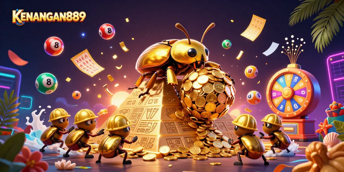 Engage with KENANGAN889's exciting features in a vibrant gaming scene filled with colorful lottery elements.