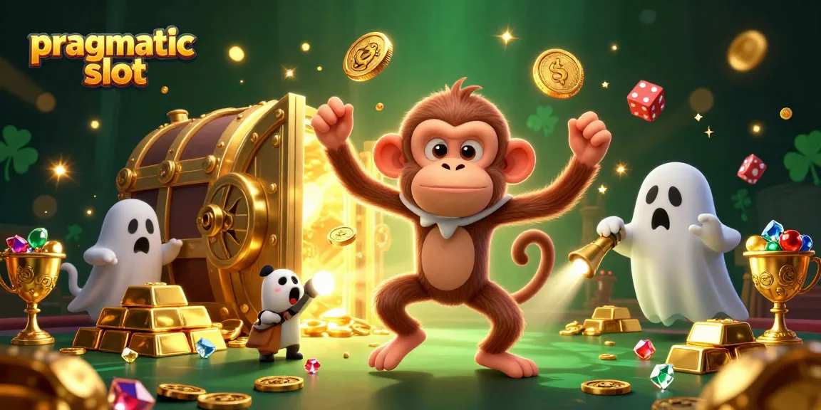 Experience the excitement of pragmatic slot games in a vibrant casino scene with gold coins and treasures.
