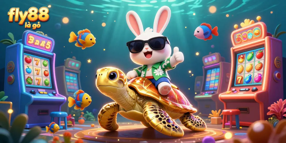Experience exciting gameplay with fly88 là gì through vibrant 3D digital illustration featuring lucky rabbit.