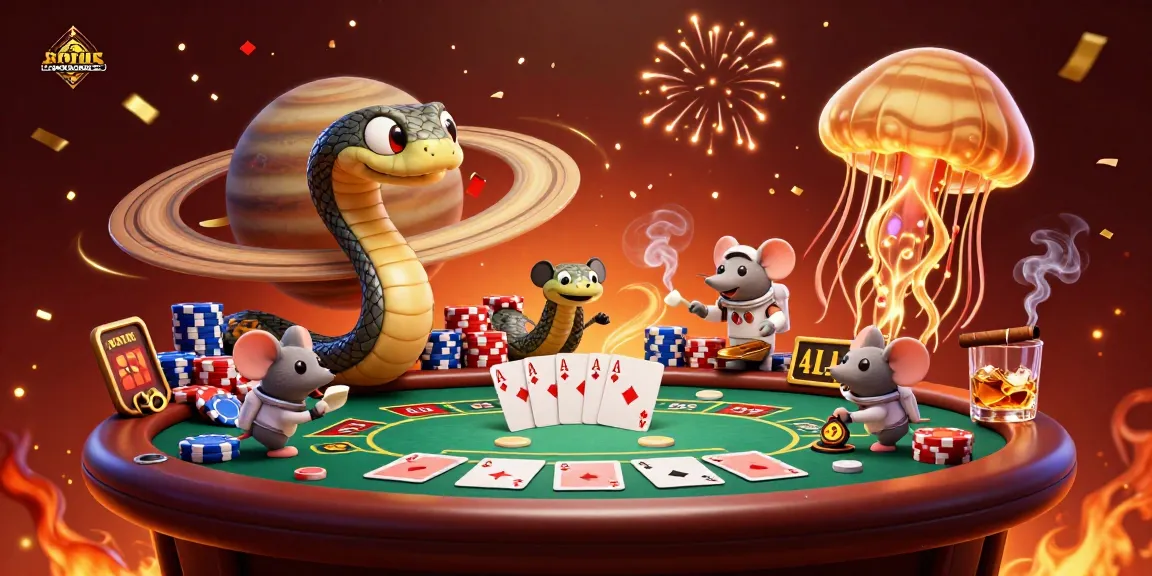 SITUS MAGNUM188 showcases a cosmic casino scene with astronaut mice betting on Saturn's roulette rings.