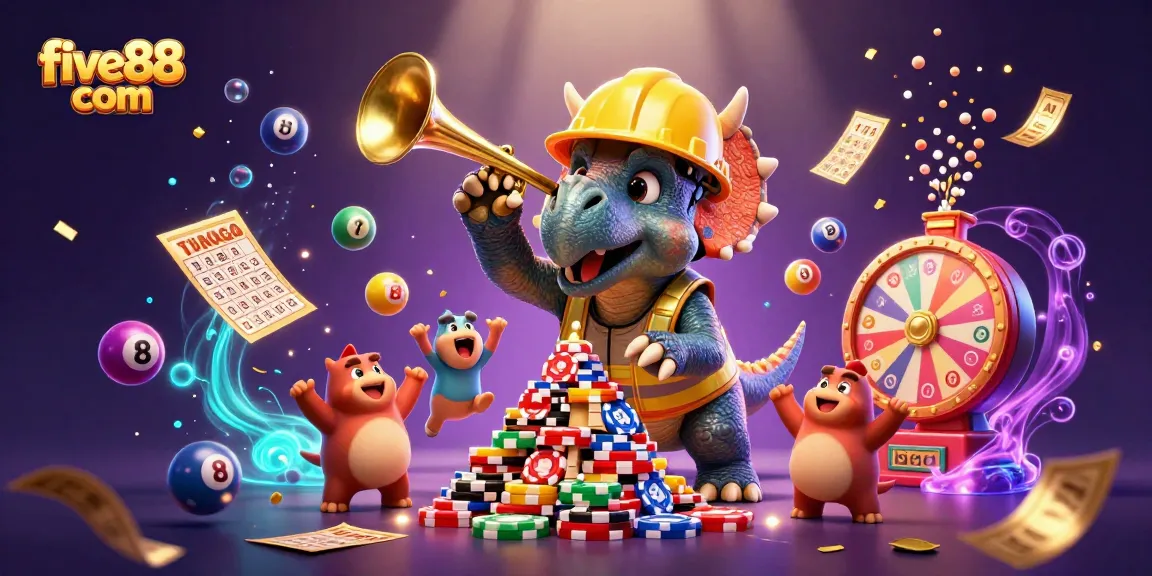 Engage in dynamic gaming at five88 com with colorful lotteries and celebratory characters.