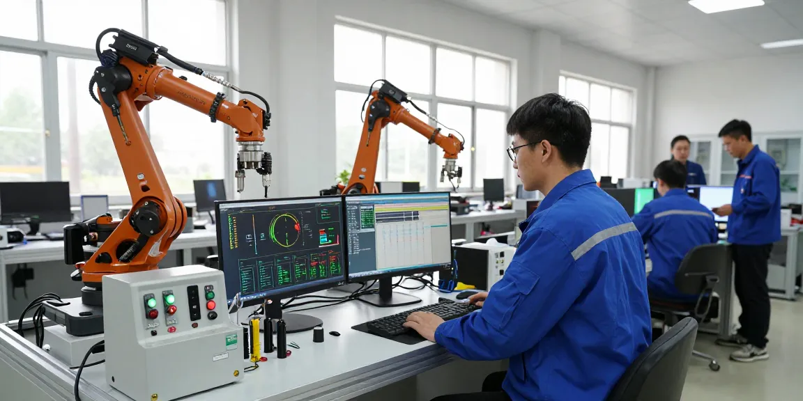 NAGA2000 technology in action, engineer analyzing machinery performance in a modern manufacturing environment.