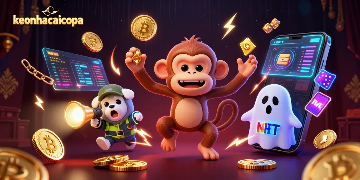 Engage with keonhacaicopa's exciting casino experience featuring a ghostly monkey and a flashlight puppy in action.
