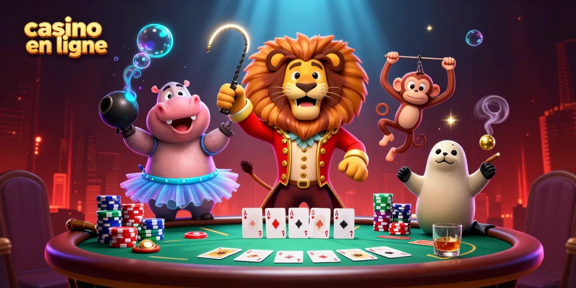 Jouez à des jeux de casino en ligne avec ces personnages colorés dans une scène animée.