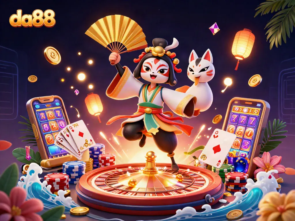 Engage with da88 for thrilling online slots and casino games featuring vibrant characters and dazzling elements.