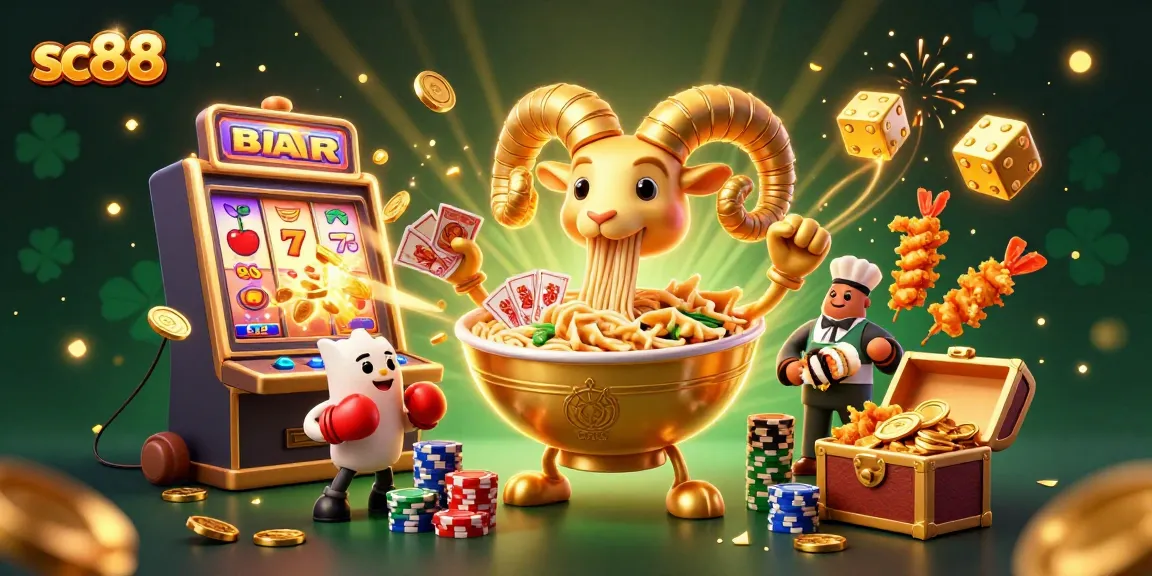 Engage with sc88 by winning big in this vibrant online casino illustration.