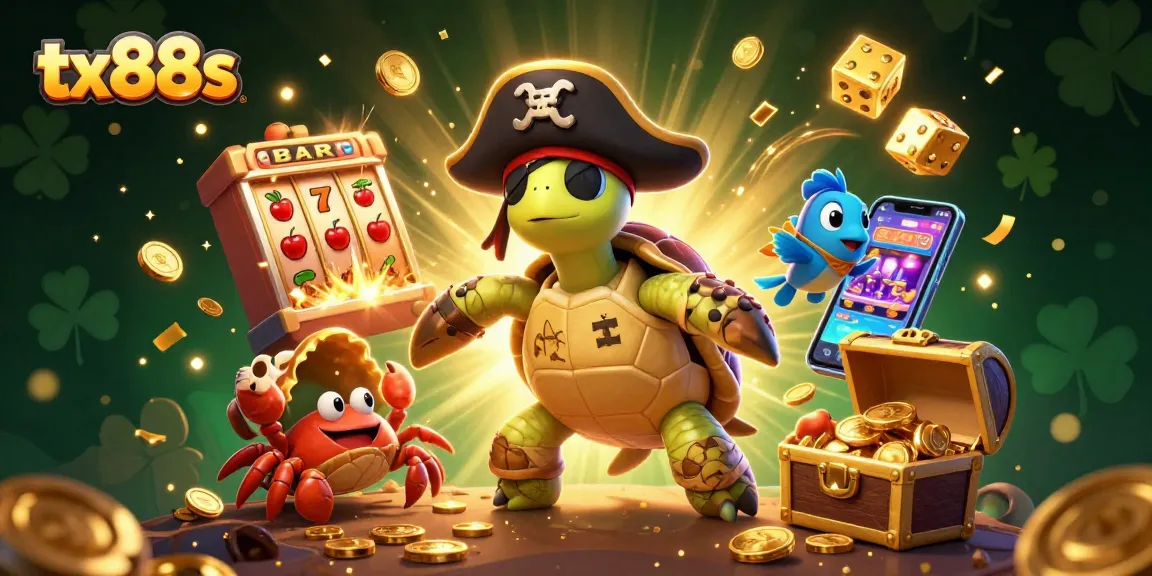 Experience tx88s with an exciting underwater treasure hunting adventure featuring a pirate turtle and casino games