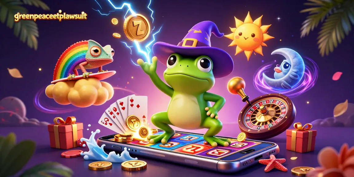 Experience the thrill of online gaming with greenpeaceetplawsuit's vibrant casino scene featuring lucky symbols and energetic characters.