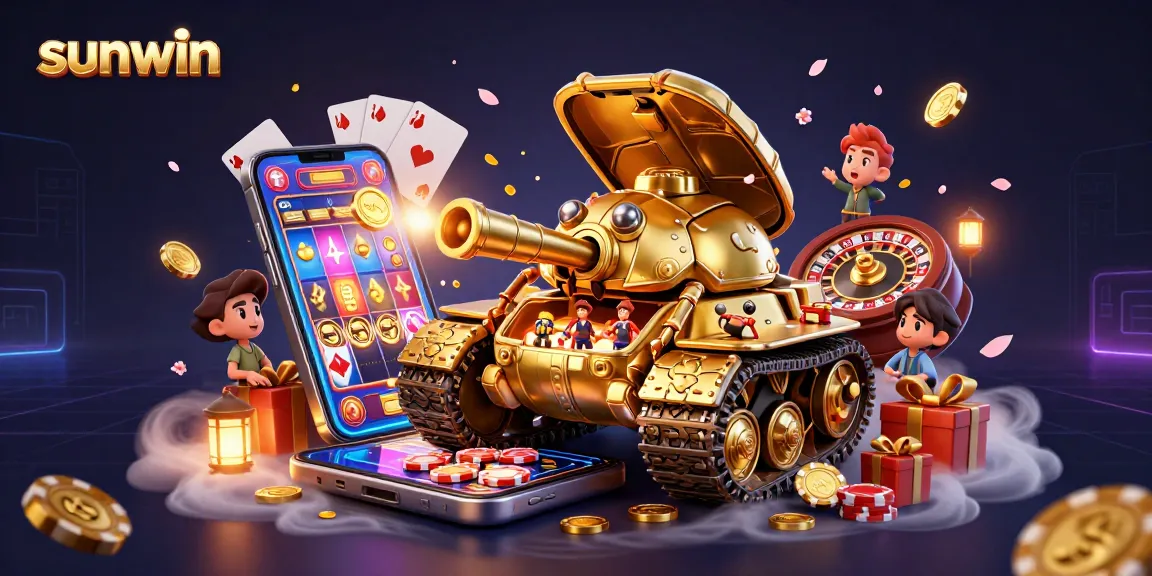 Engage in thrilling gameplay at sunwin with vibrant slot games and gold coins in a 3D casino.