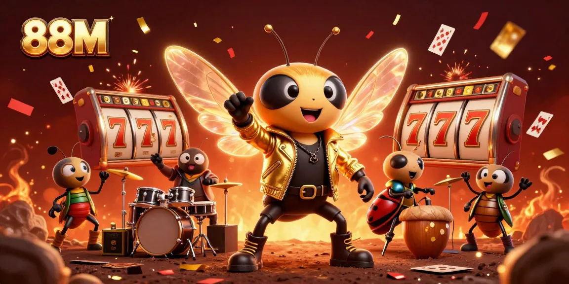 Experience the thrill of gaming at 88M with dynamic characters celebrating a big jackpot.