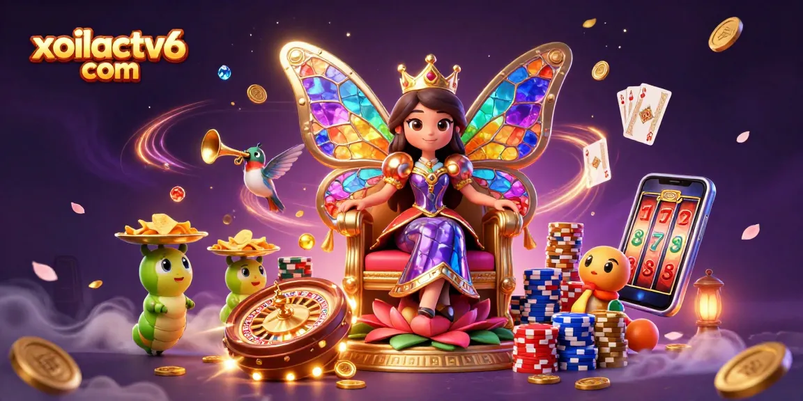 Experience thrilling gaming at xoilactv6 com with vibrant casino-themed illustration showcasing exciting elements.