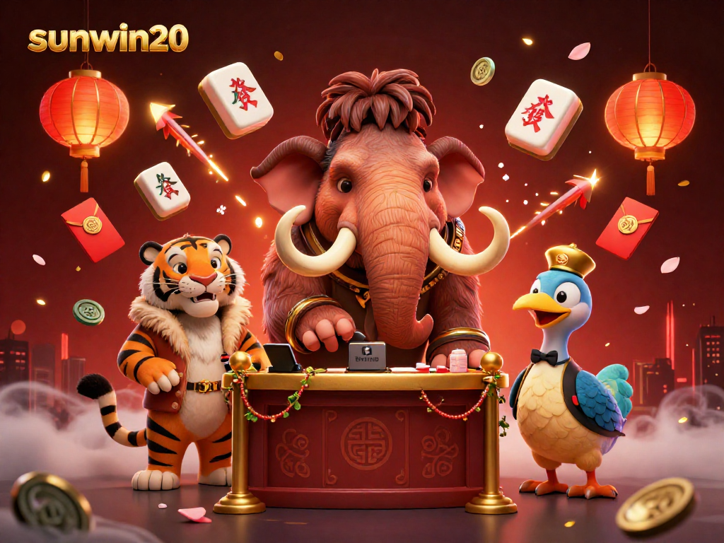 Experience the excitement of sunwin20 with a vibrant 3D casino scene featuring dynamic characters and elements.