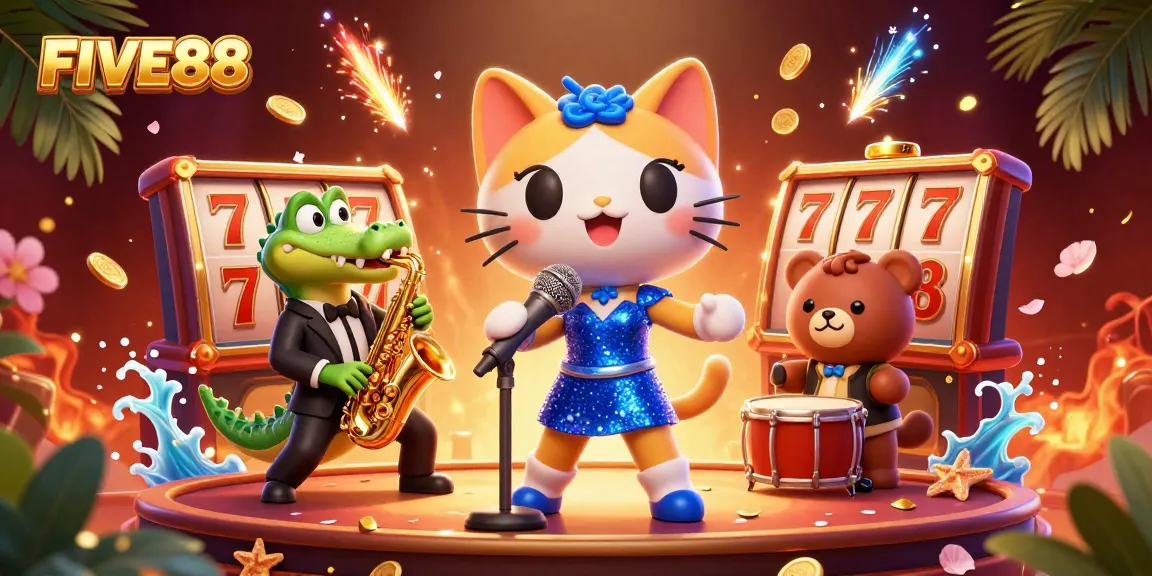 Experience the thrill of gameplay at FIVE88 with vibrant characters and exciting elements