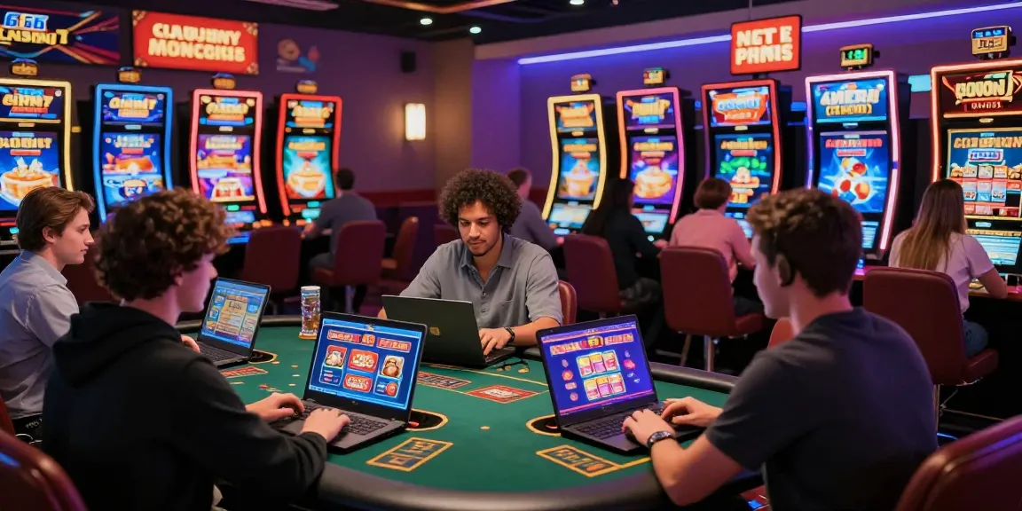 Exciting online gaming environment at 666Gambit Casino with players engaged in slots and card games.