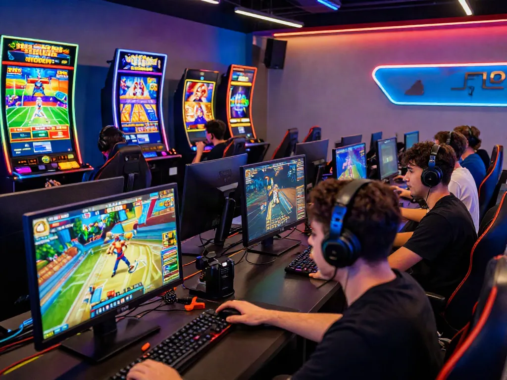 A group of players enjoying the A80 gaming platform in a vibrant lounge environment.