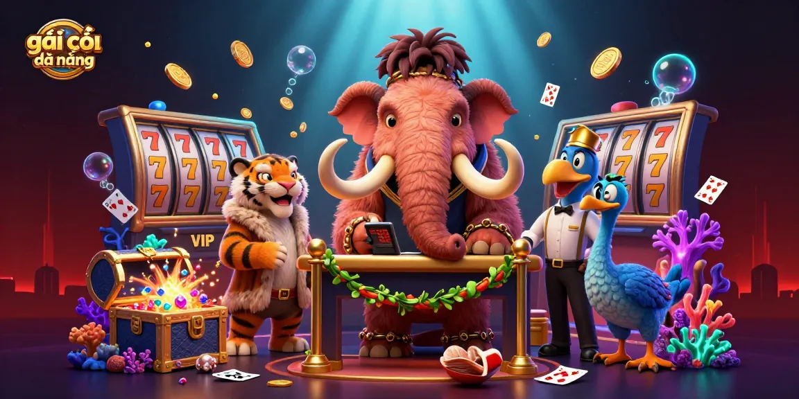 Experience the vibrant energy of gái gọi đà nẵng in a bustling casino scene with fun characters and slot reels.