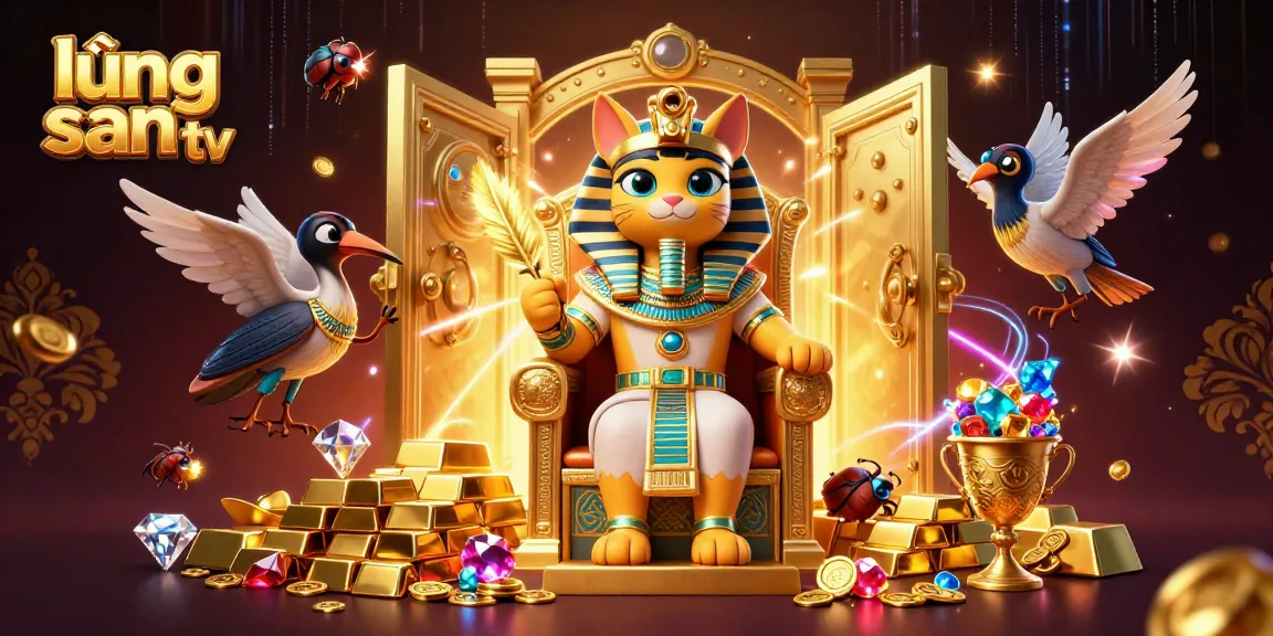Experience thrilling gaming with lương sơn tv, featuring Egyptian pharaohs and riches in a vibrant casino scene.