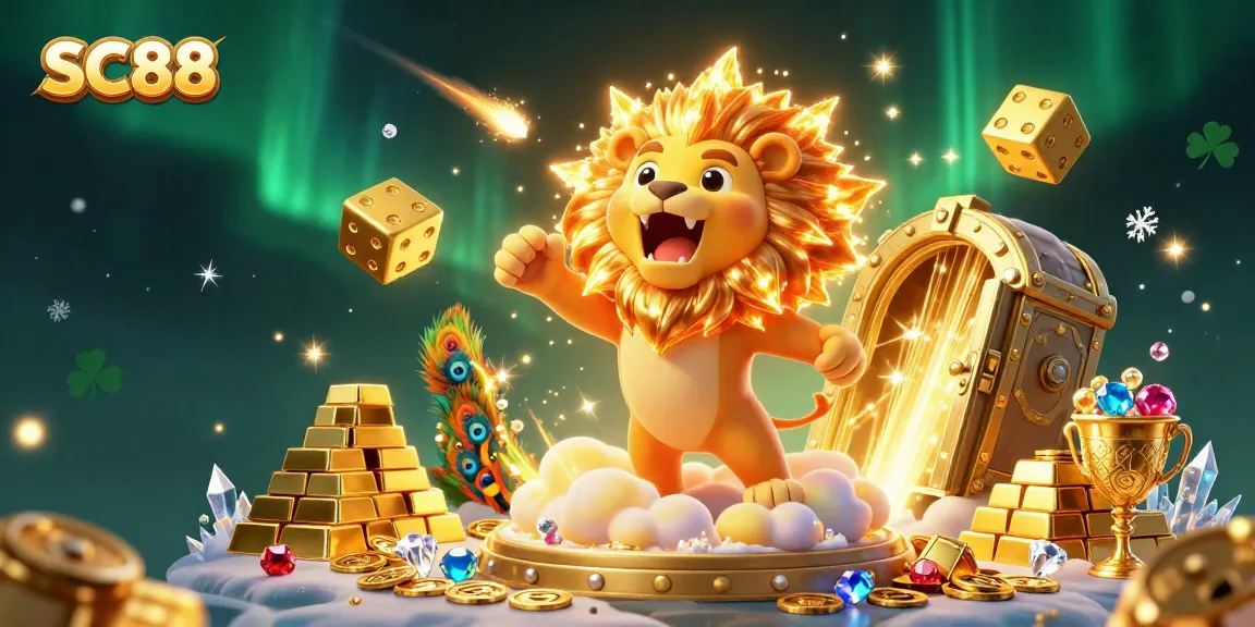 Win big at SC88 with an exciting 3D illustration showcasing vibrant casino elements and thrilling characters.