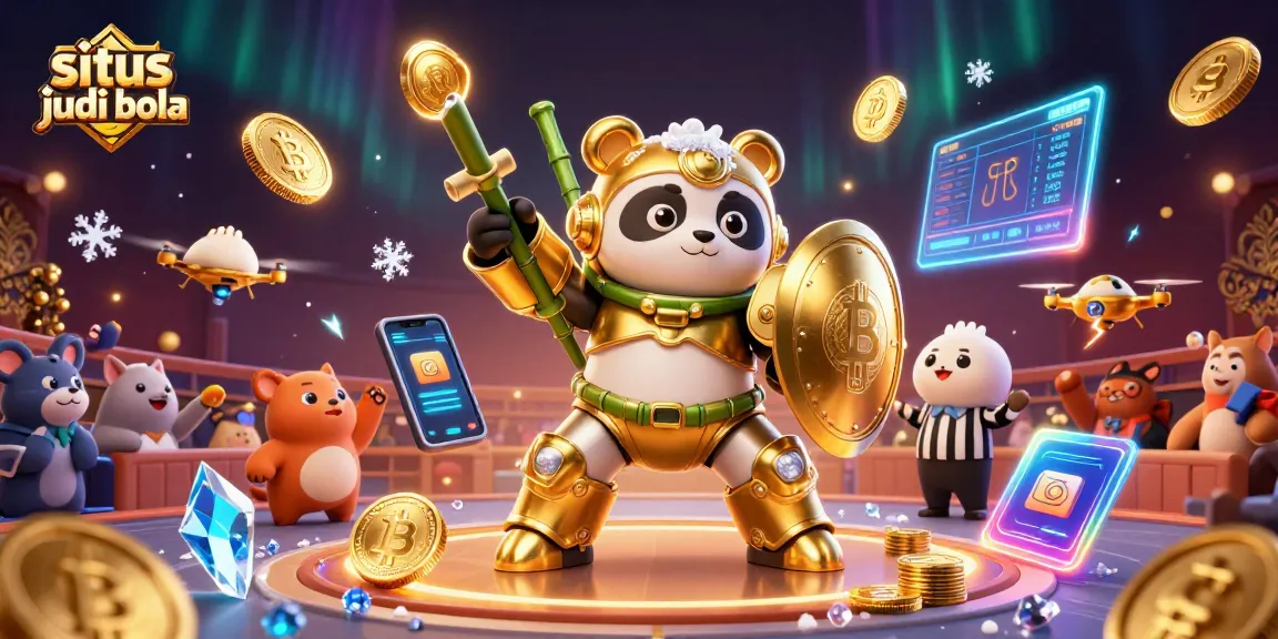 Experience thrilling situs judi bola action with dynamic characters and crypto elements in a vibrant arena scene.