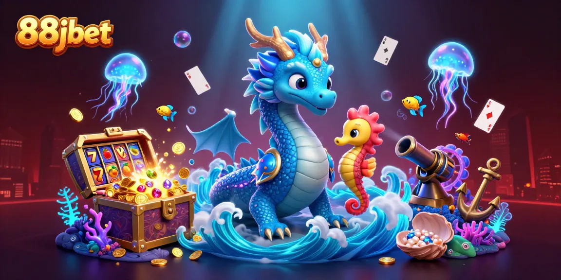 Experience thrilling underwater adventures with the 88jbet dragon, seahorse knight, and slot elements.