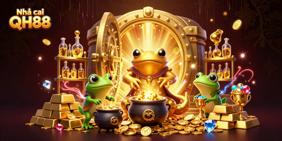 Experience the magic of Nhà cái QH88 with golden treasures and enchanting game elements.